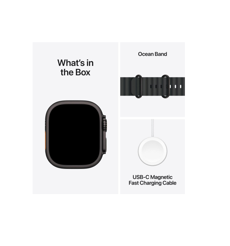 Смарт-часы Apple Watch Ultra 3 GPS + Cellular 49mm Black Tit. Case w. Black Ocean Band (MF0J4)
