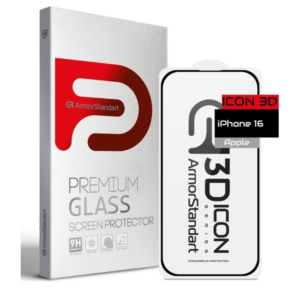 Защитное стекло для телефона ArmorStandart Icon 3D для Apple iPhone 16 Black (ARM78027)